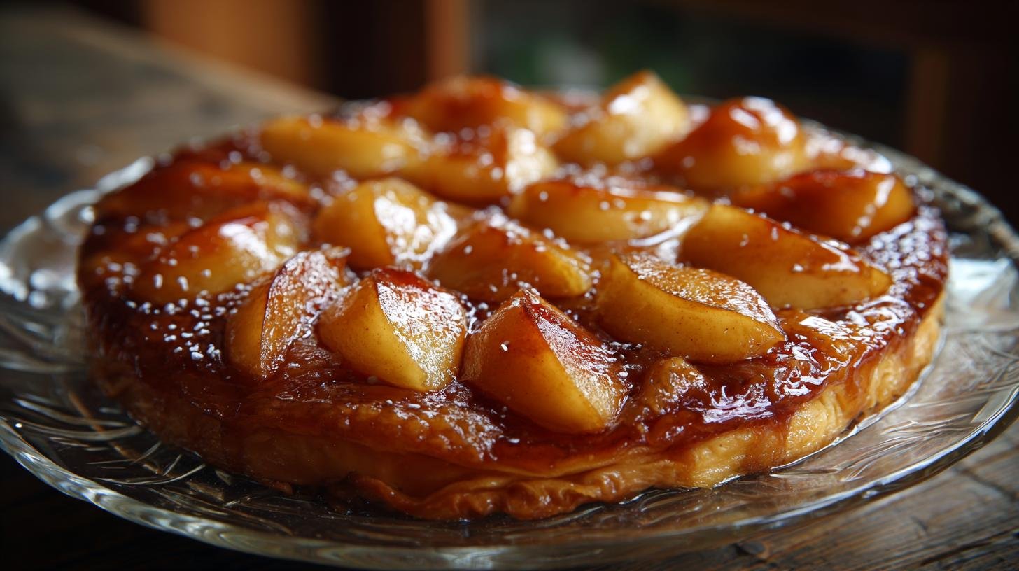 Karamelové tarte tatin s jablky, cukrem a listovým těstem