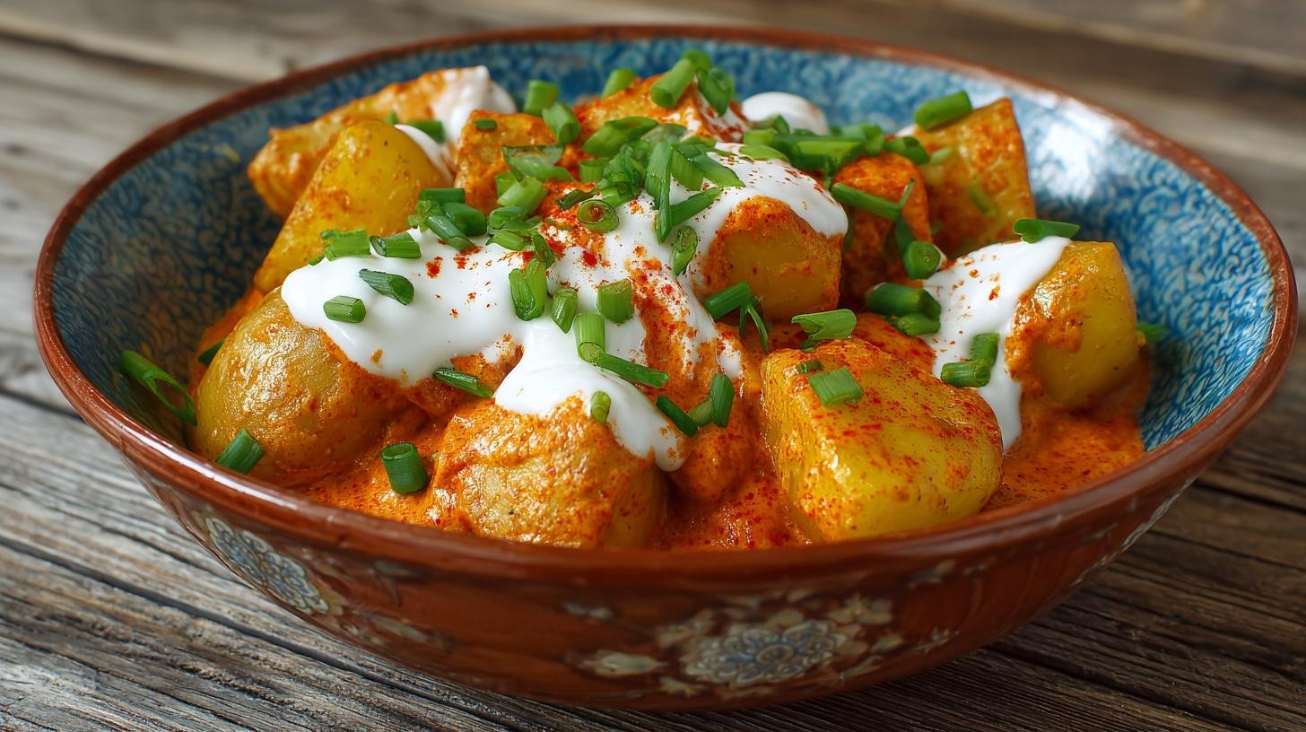 Domácí brambory na paprice s smetanou a cibulí snadno a rychle. Ingredience