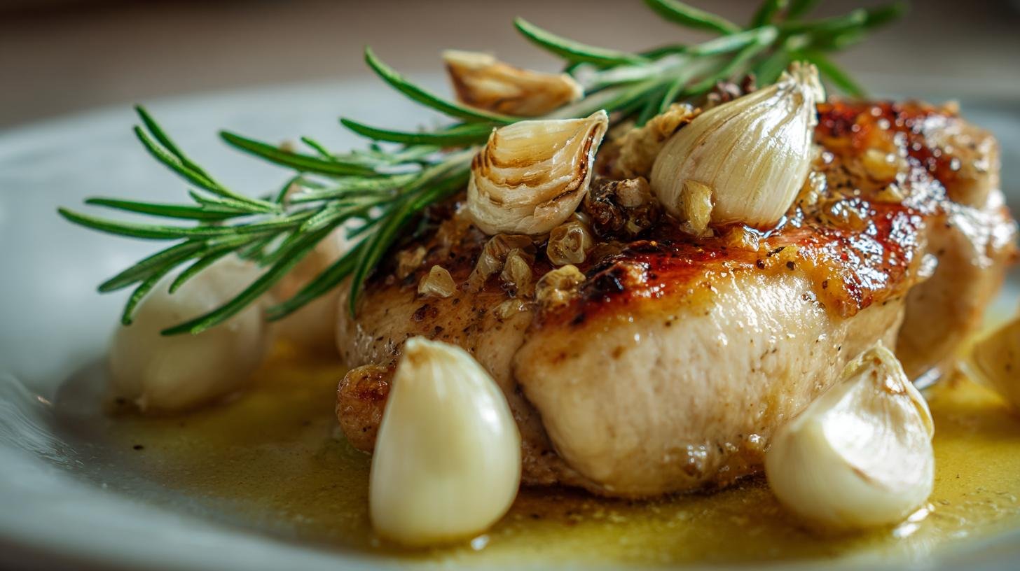 Kuřecí maso s česnekem a rozmarýnem: jednoduchý trik pro šťavnatost