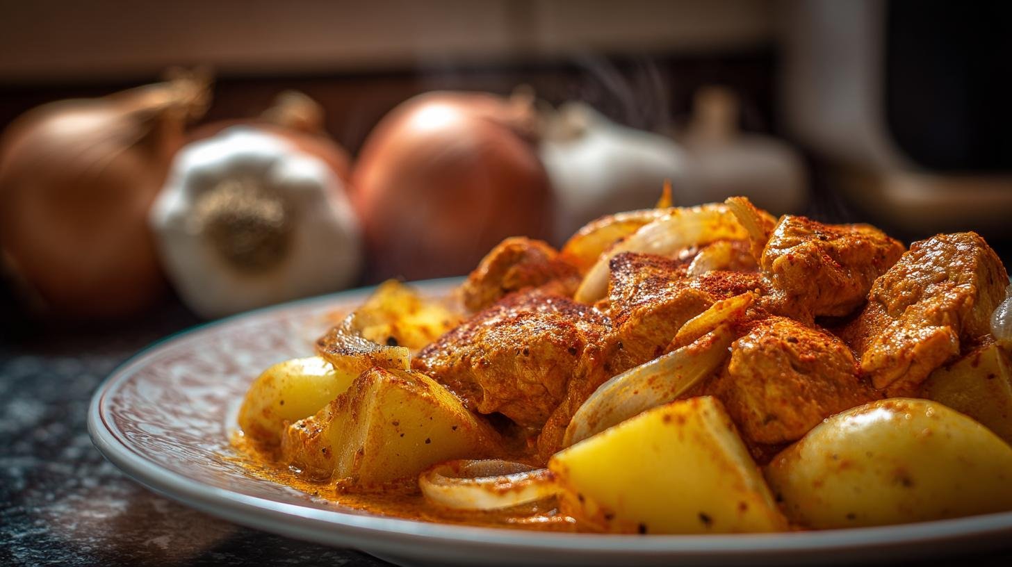 Smetanové kuře na paprice s bramborami a cibulí. Proč je tahle kombinace tak oblíbená