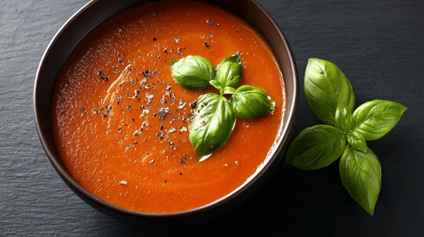 Rychlá rajčatová polévka s bazalkou 3 Rychlá rajčatová polévka s bazalkou