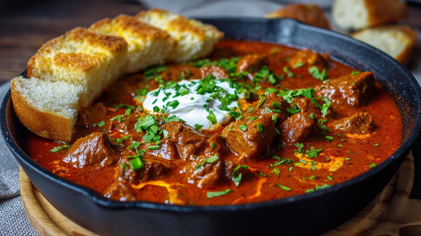 Jak na dokonalý český guláš s chlebem za 30 minut. Krok za krokem: zrychlený postup