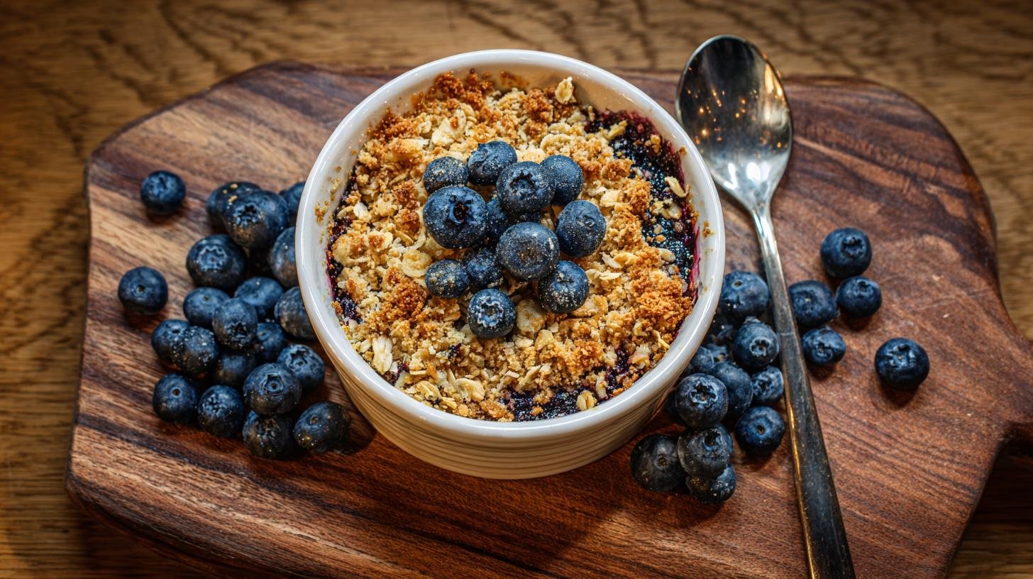 Křupavý crumble: borůvky, ovesné vločky a máslo za pár minut