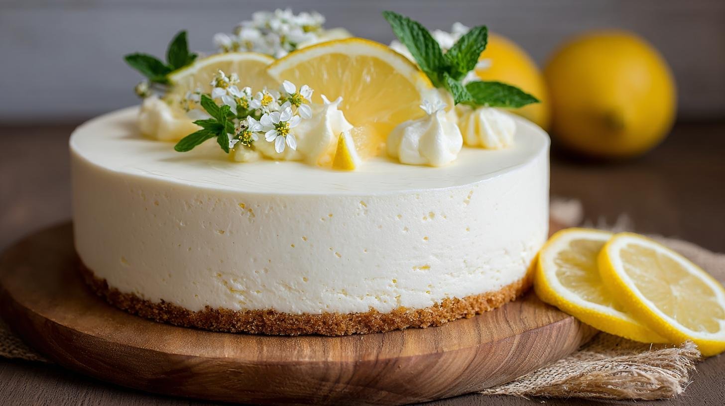 Jogurtový dort s citronem a smetanou bez pečení