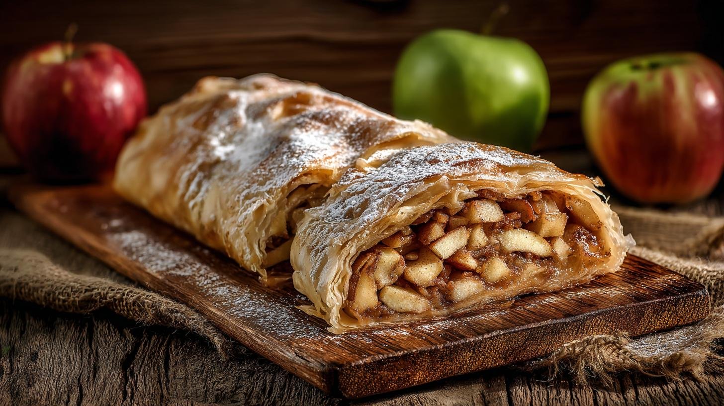 Jablečný štrúdl z jablek, skořice a másla bez složitého těsta