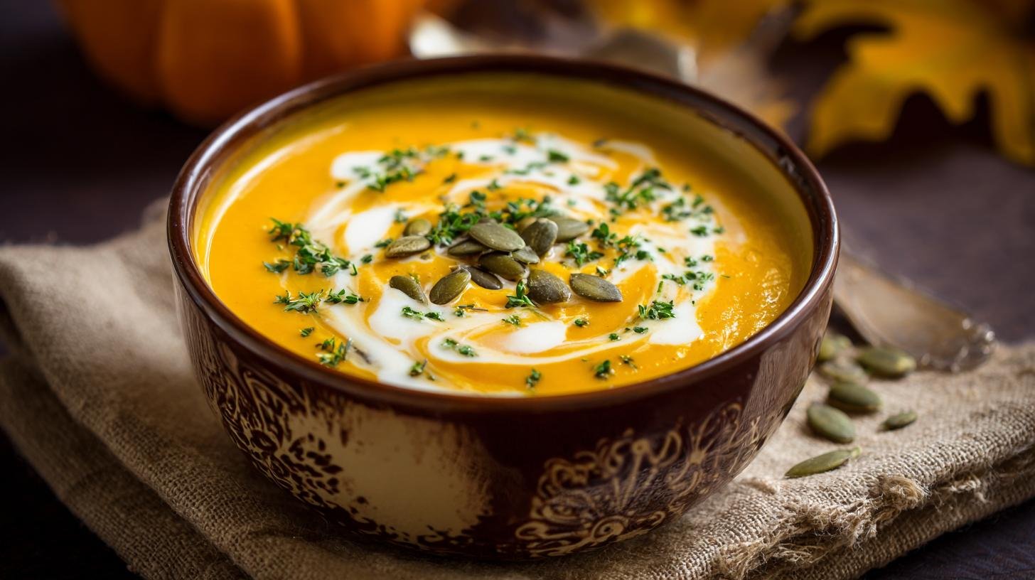 Krémová dýňová polévka s cibulí a smetanou opravdu sametová. Proč tahle polévka funguje