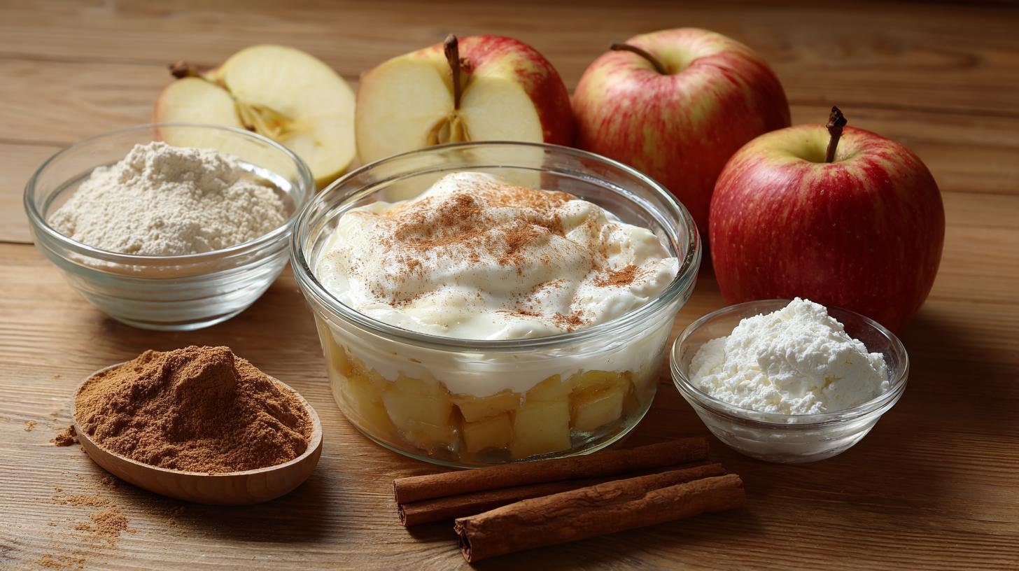 Správný způsob jak připravit jablečný dezert se skořicí a tvarohem. Postup krok za krokem