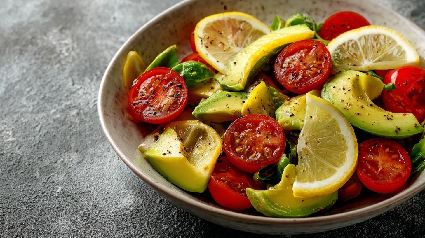 Rychlý salát s avokádem, rajčaty a citronem pro energii 1 Rychlý salát s avokádem, rajčaty a citronem pro energii