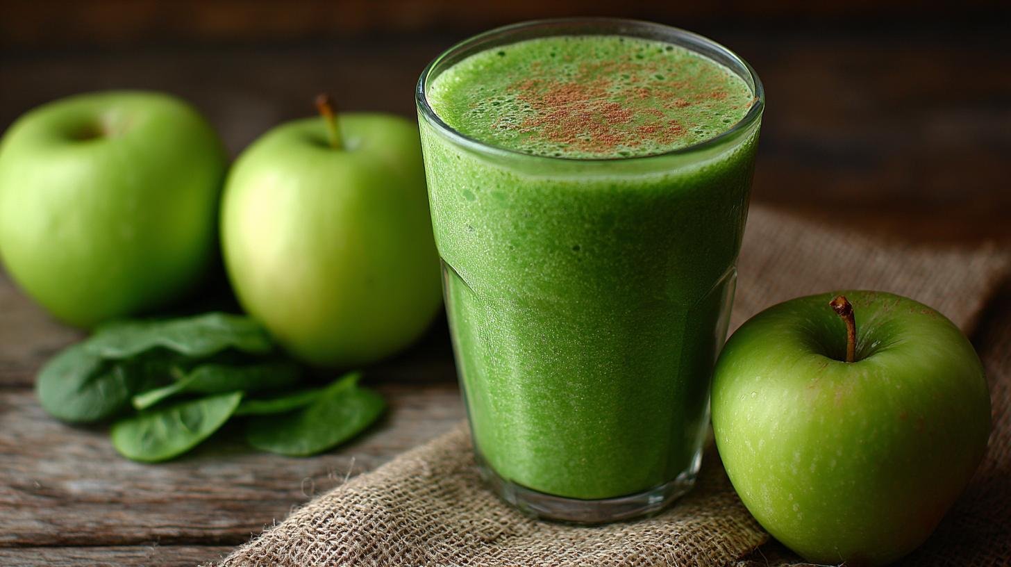 Smoothie z jablek a špenátu s malým trikem pro krémovost. Malý trik pro krémovost Smoothie z jablek a špenátu s malým trikem pro krémovost. Malý trik pro krémovost