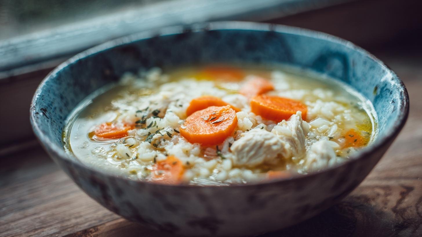 Domácí kuřecí polévka s rýží a mrkví správným způsobem