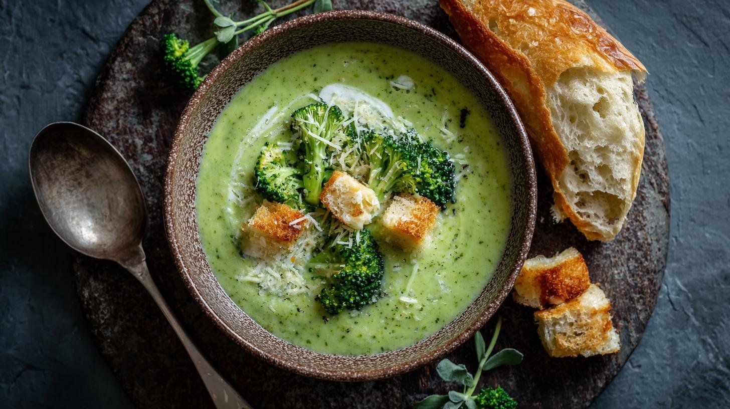 Rychlá brokolicová polévka s bramborem a parmazánem pro energii