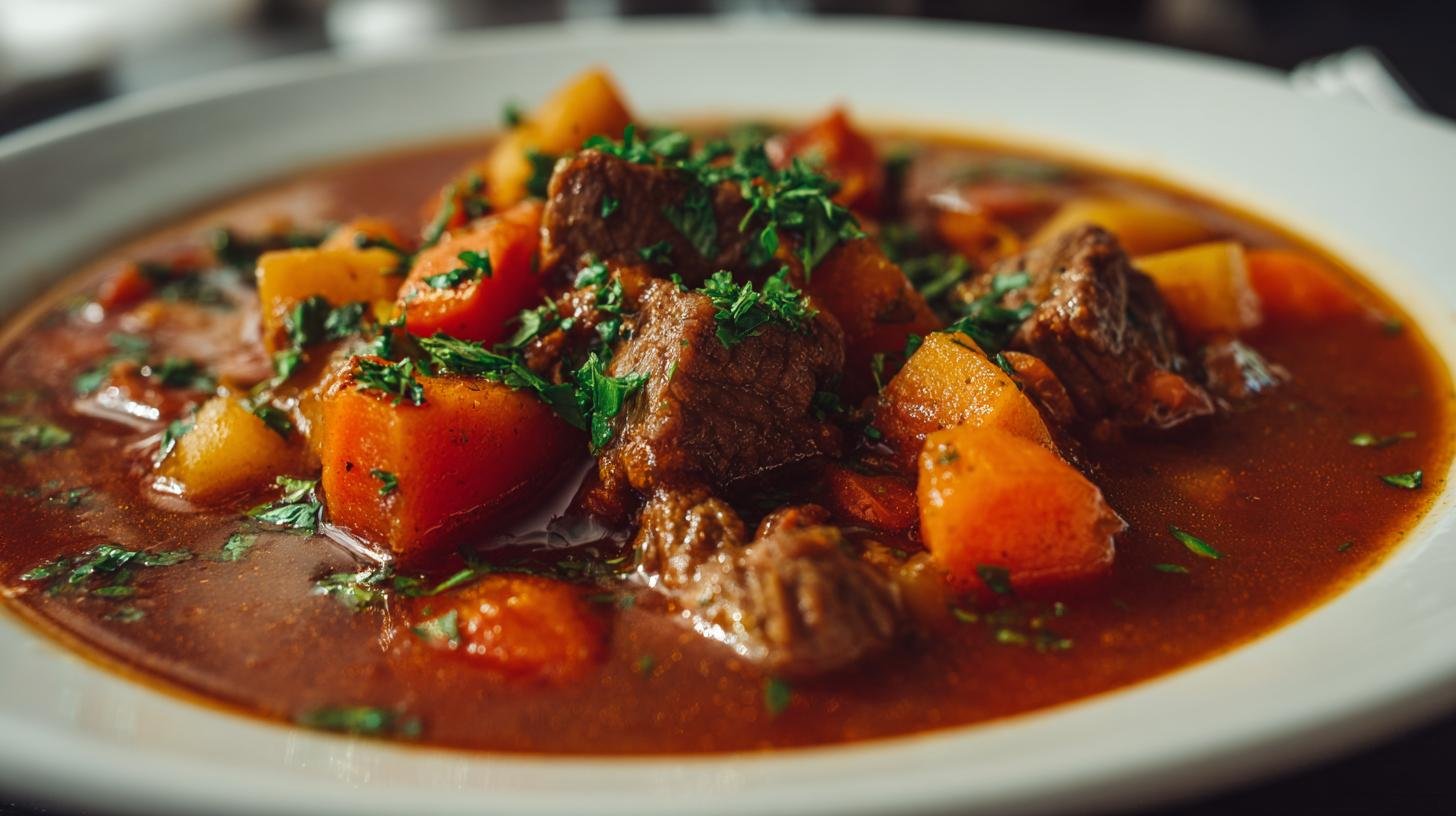 Rychlý guláš s hovězím masem a mrkví pro úsporu času