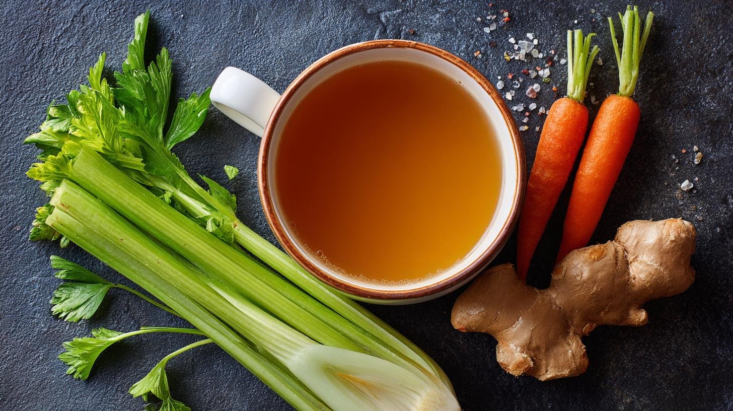 Kuřecí vývar z kosti: kuře, celer a mrkev pro lék na nachlazení. Ingredience a jejich role