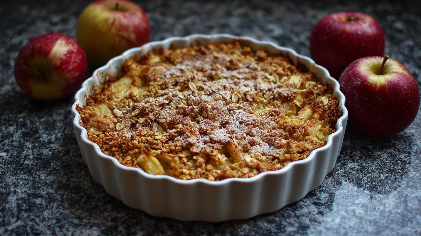 Rychlý crumble z jablek, ovesných vloček a másla do 20 minut. Časový plán