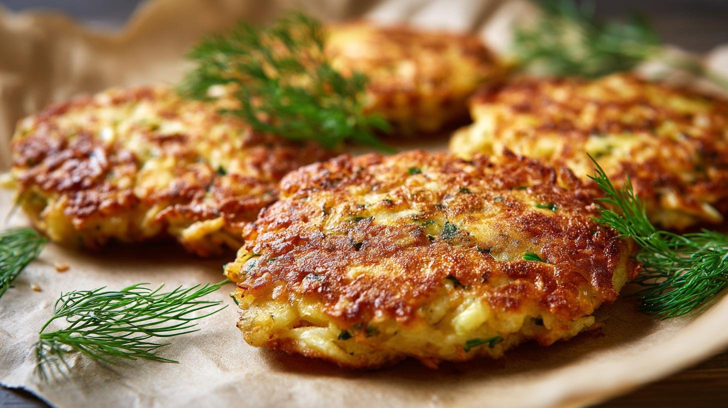 Bramborové placky z mouky, cibule a bylinek na plechu. Jednoduchý recept a postup