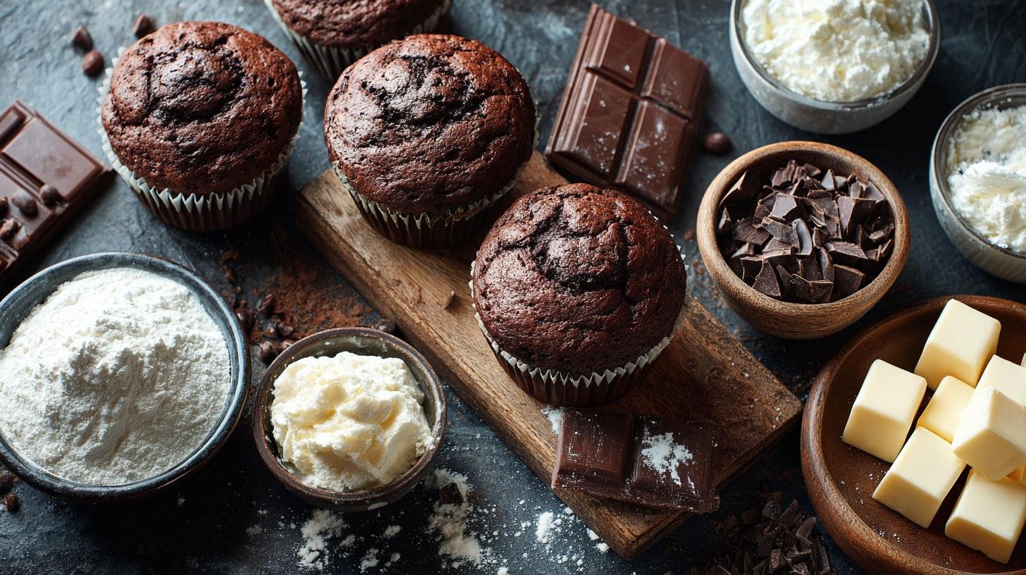 Kakaové muffiny s moukou, máslem a smetanou pro rychlé pečení. Proč zvolit právě tento recept