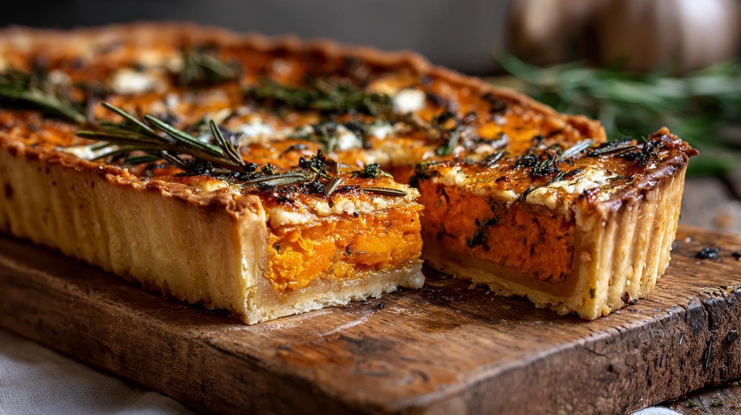Slaný koláč s dýní: dýně, rozmarýn a máslové těsto na podzimní pečení