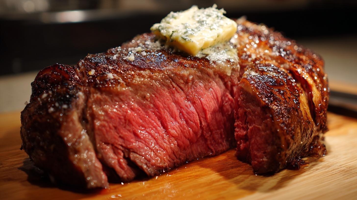 Dokonalý steak: hovězí rostbíf, máslo a grilovací teplota pro šťavnatost. Máslo jako tajná zbraň Dokonalý steak: hovězí rostbíf, máslo a grilovací teplota pro šťavnatost. Máslo jako tajná zbraň