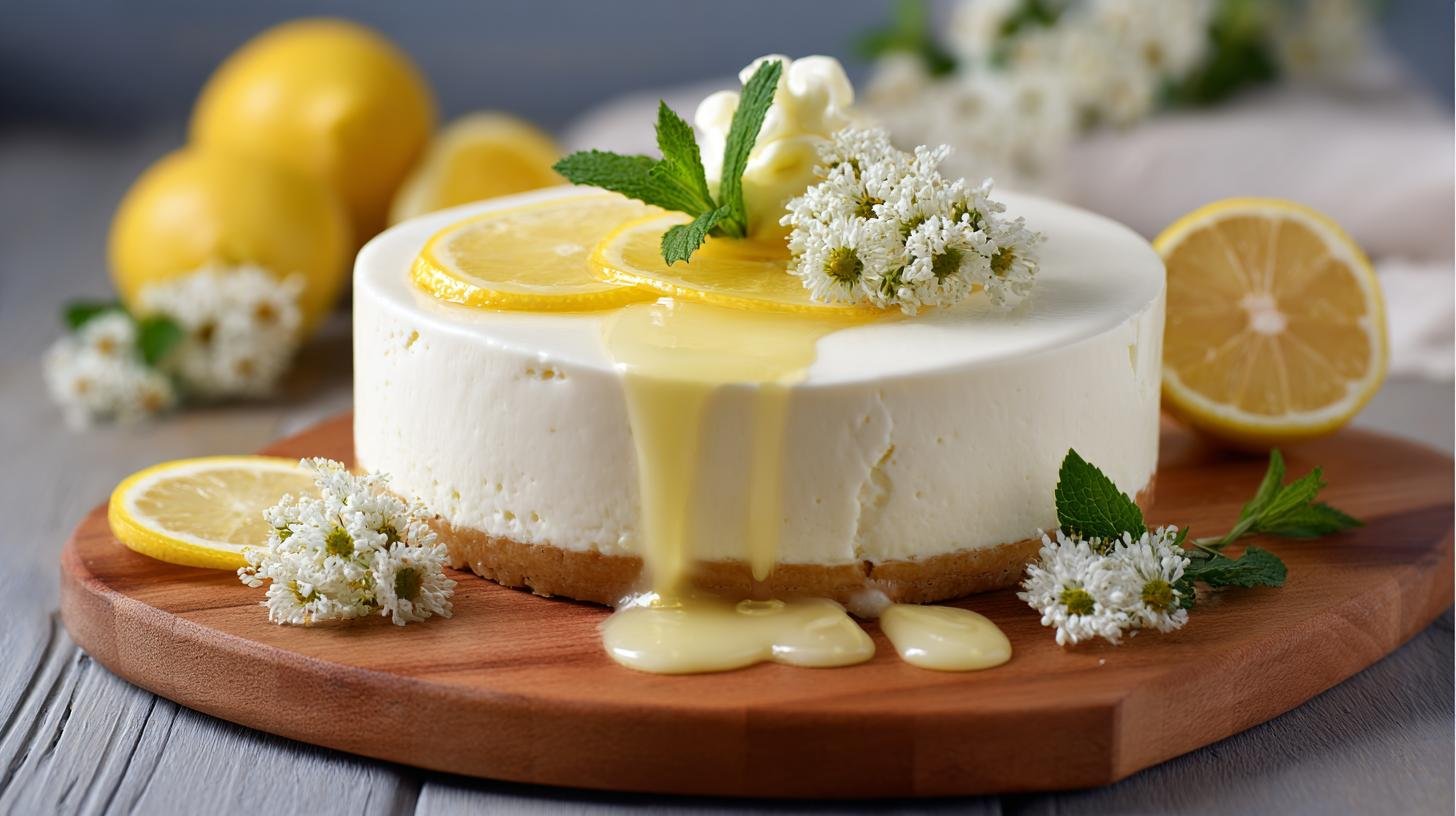 Jogurtový dort s citronem a smetanou bez pečení. Postup krok za krokem