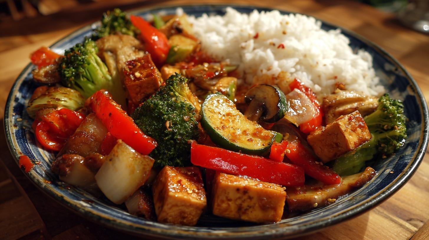 Rychlý zeleninový stir-fry s tofu a rýží 8 Rychlý zeleninový stir-fry s tofu a rýží