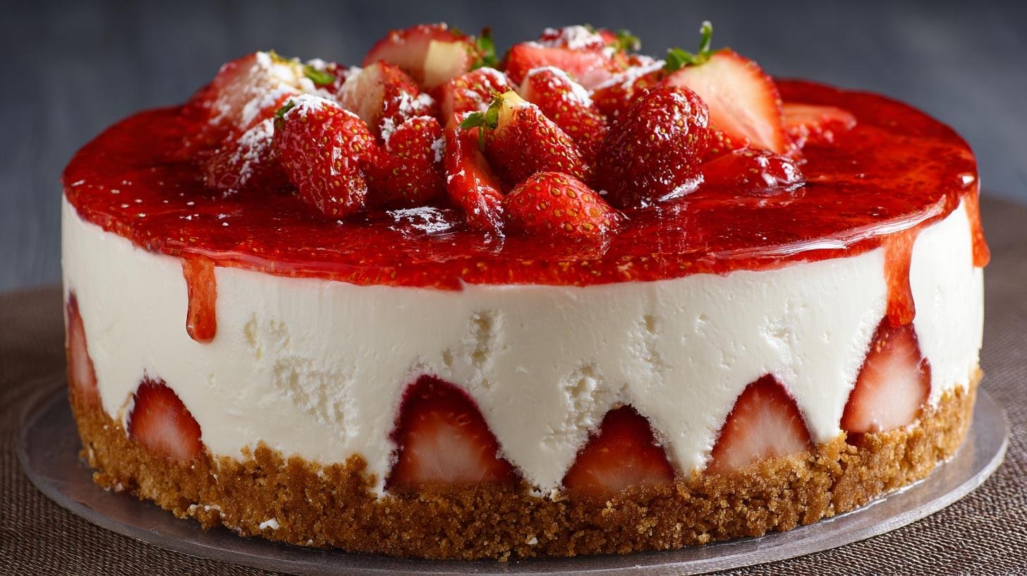 Nepečený dort s mascarpone a jahodami. Postup krok za krokem