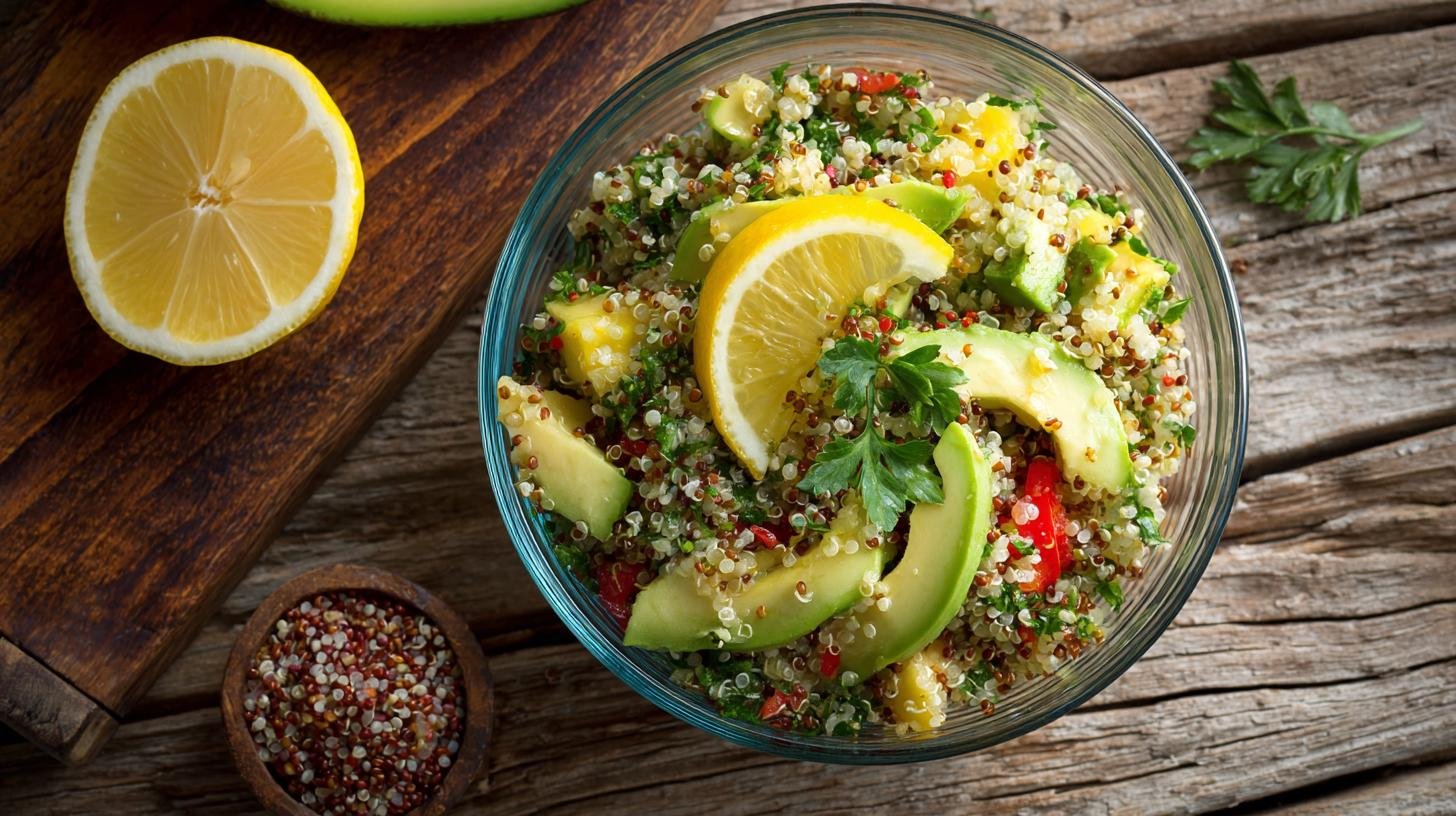 Salát z quinoy s avokádem a citronem – zdravý oběd do krabičky