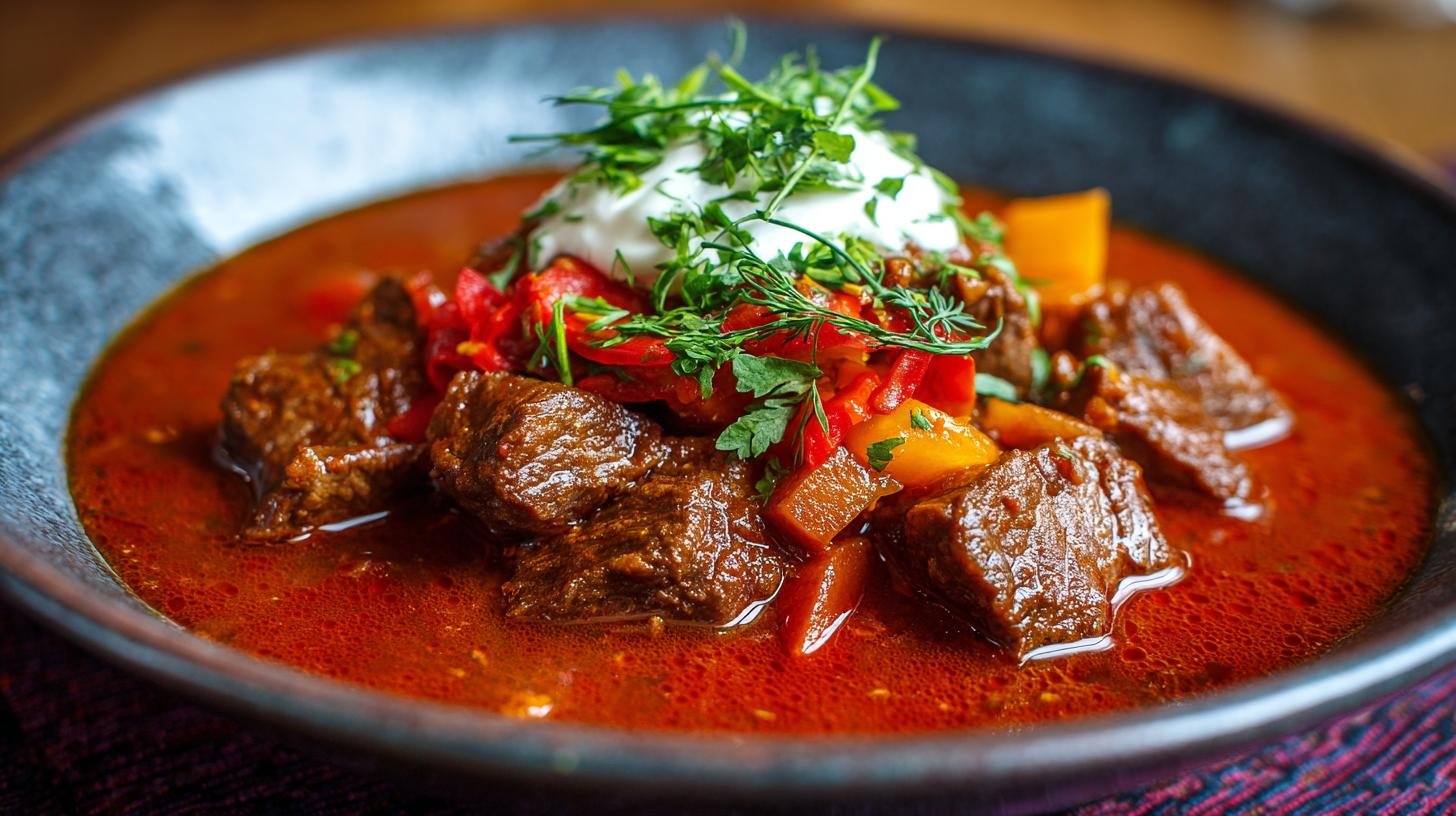 Tajemství pravého hovězího guláše: hovězí, paprika, kmín. Paprika a kmín: poměr a kvalita