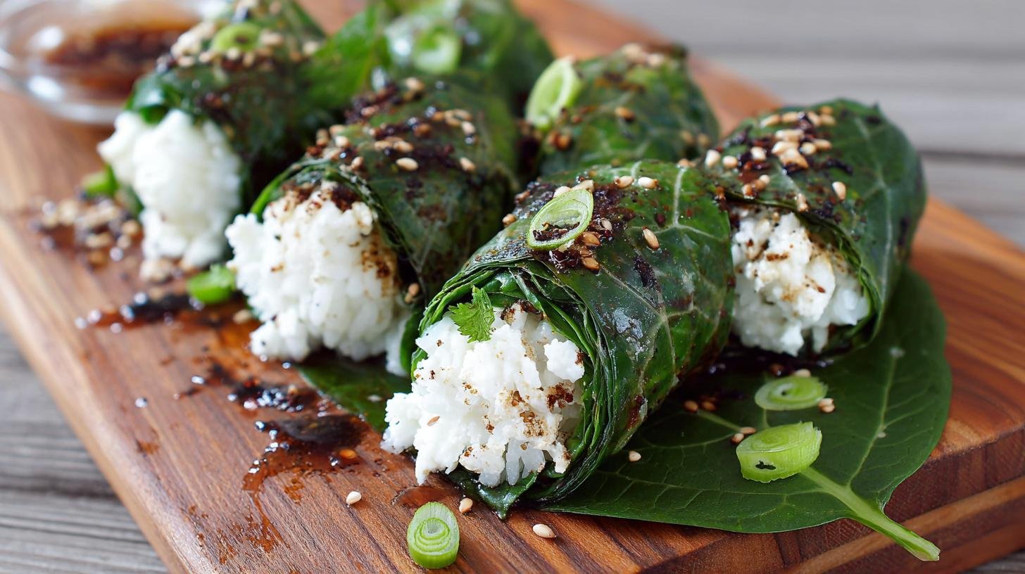 Rýžové rolky se špenátem a tvarohem pro lehký oběd 5 Rýžové rolky se špenátem a tvarohem pro lehký oběd