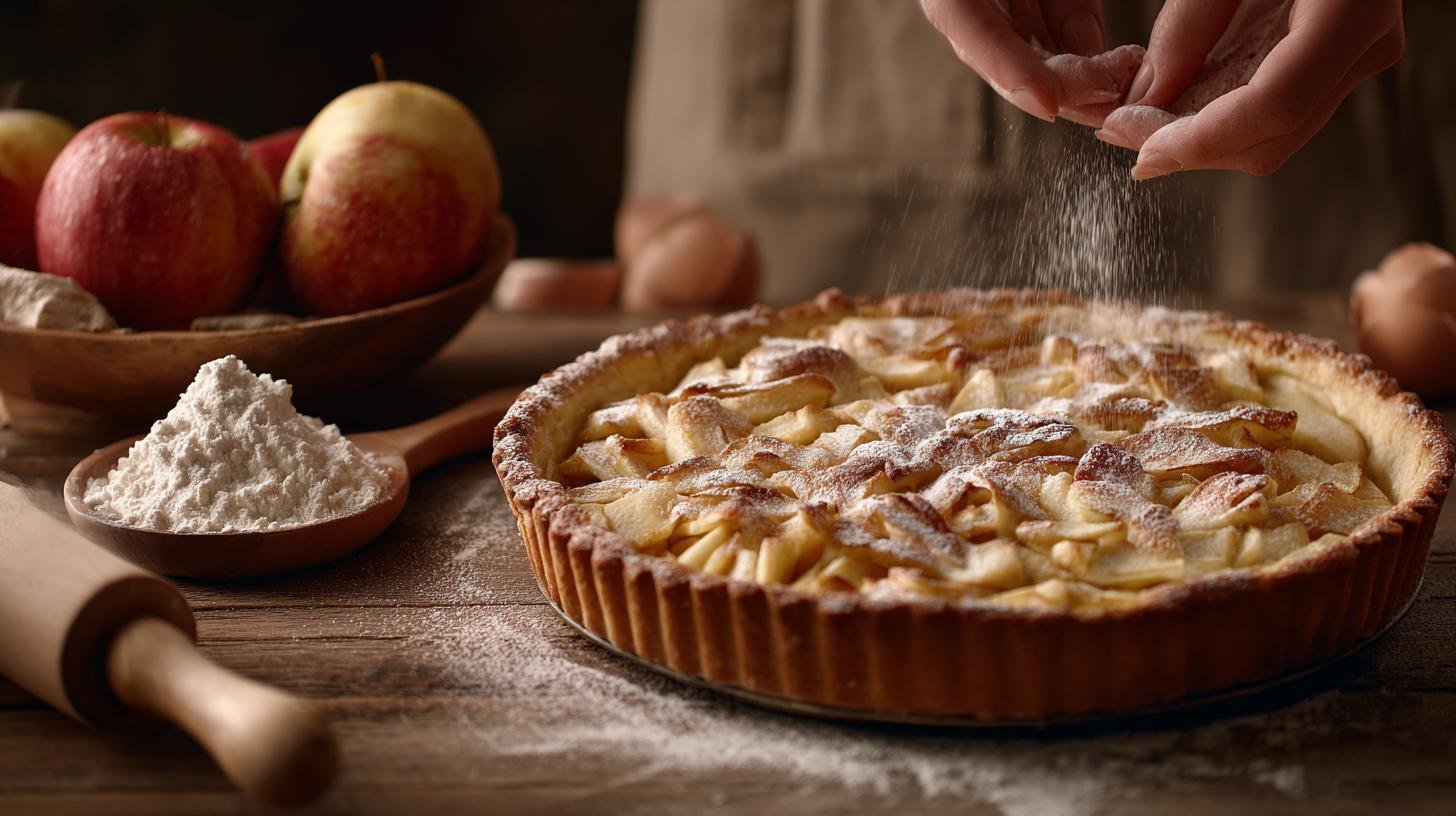 Jak udělat koláč z jablek, mouky a skořice bez přepisu. Postup krok za krokem