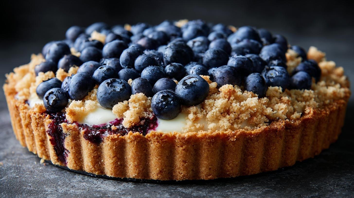 Ovocný koláč s borůvkami, tvarohem a křupavou drobenkou. Postup krok za krokem