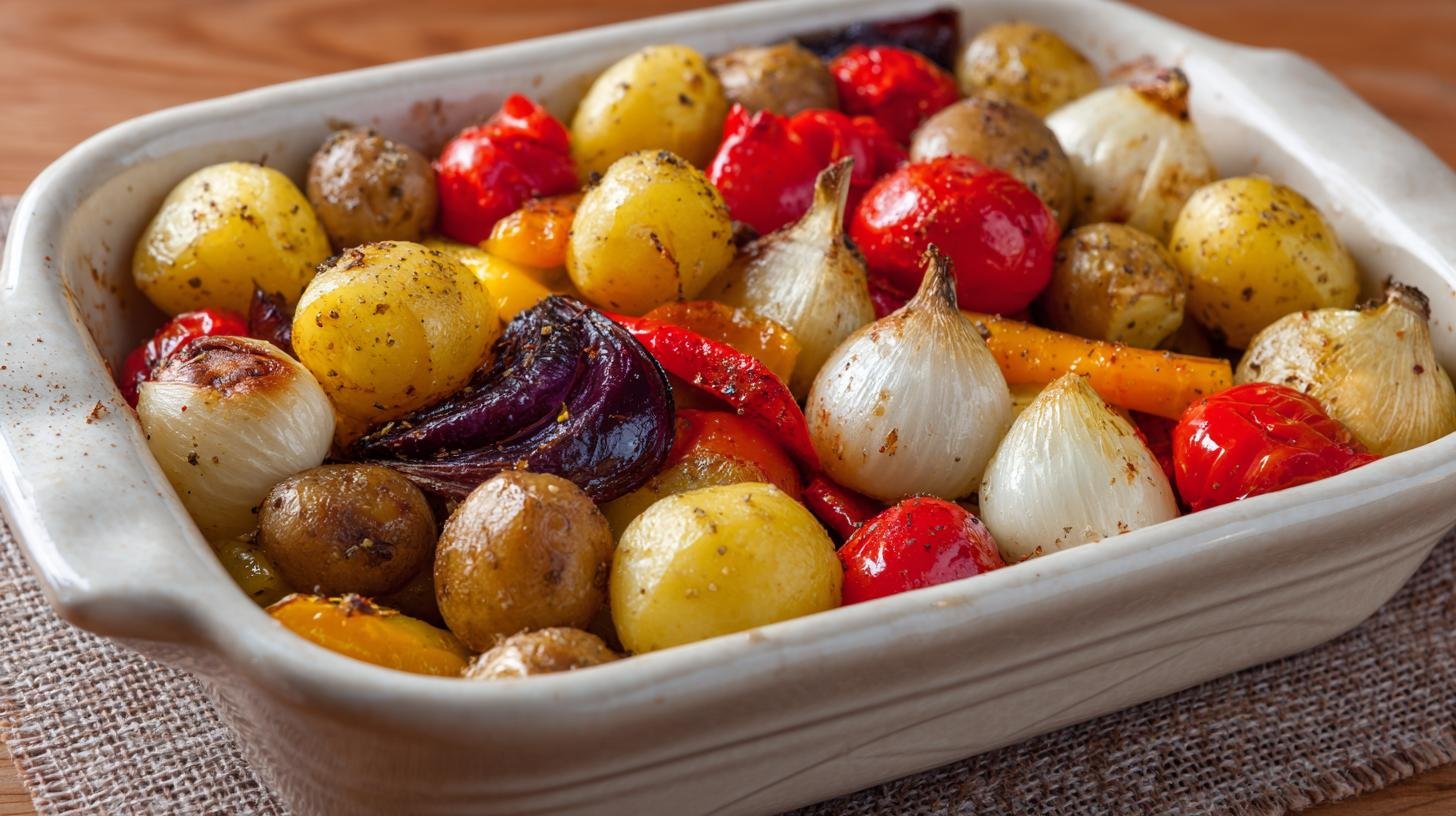 Zapečená zelenina s brambory a cibulí opravdu bez zbytečných kalorií. Proč tahle kombinace šetří kalorie i peněženku