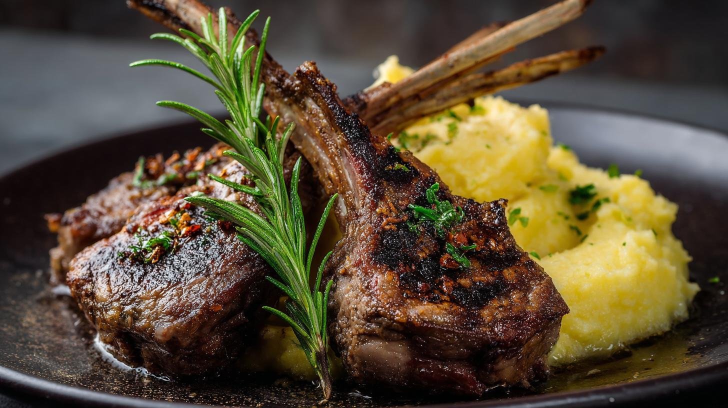 Jehněčí kotletky na rozmarýnu s bramborovým pyré 8 Jehněčí kotletky na rozmarýnu s bramborovým pyré