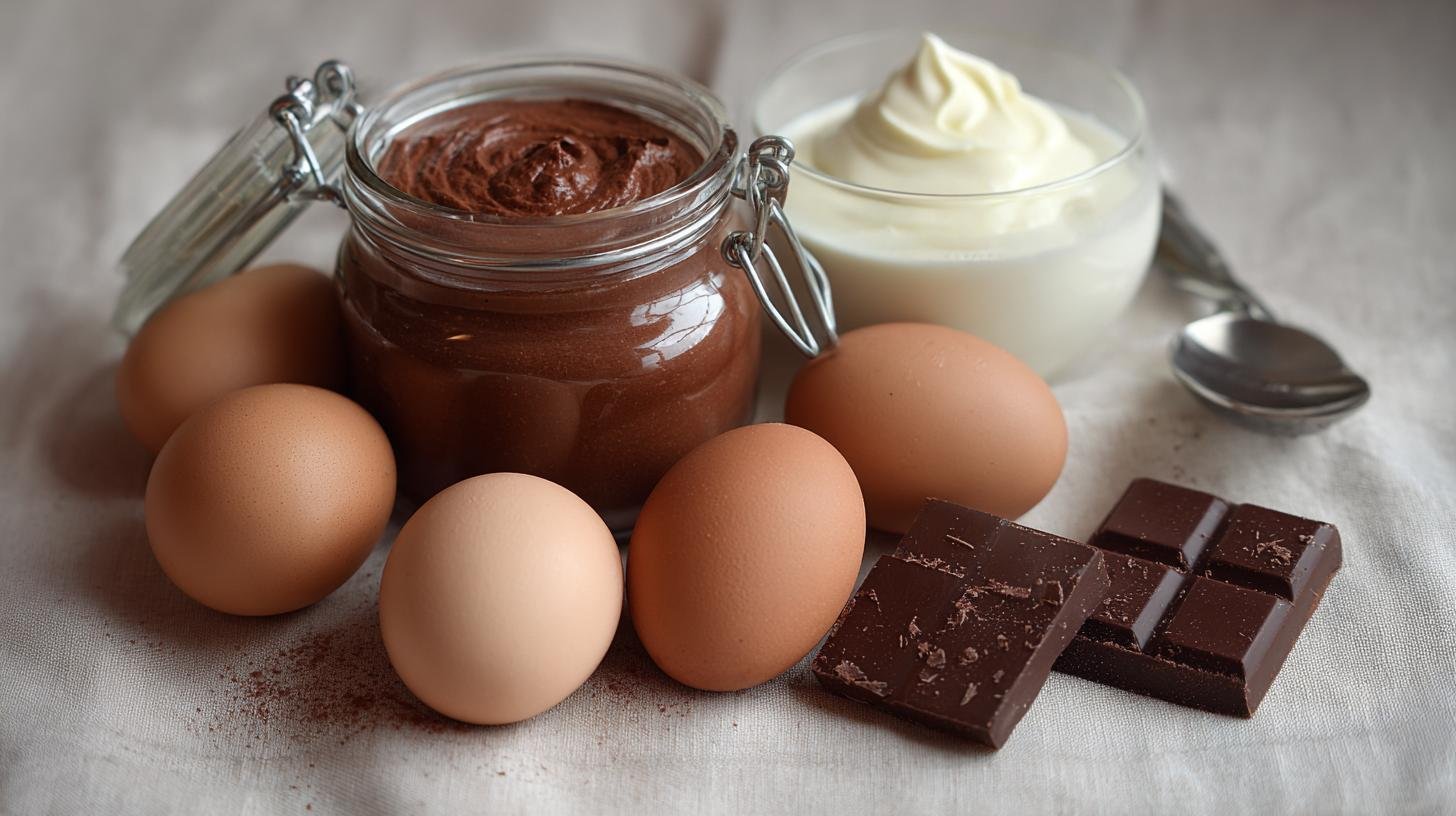 Čokoládový mousse bez vaření: hořká čokoláda, smetana, vejce. Ingredience a nástroje