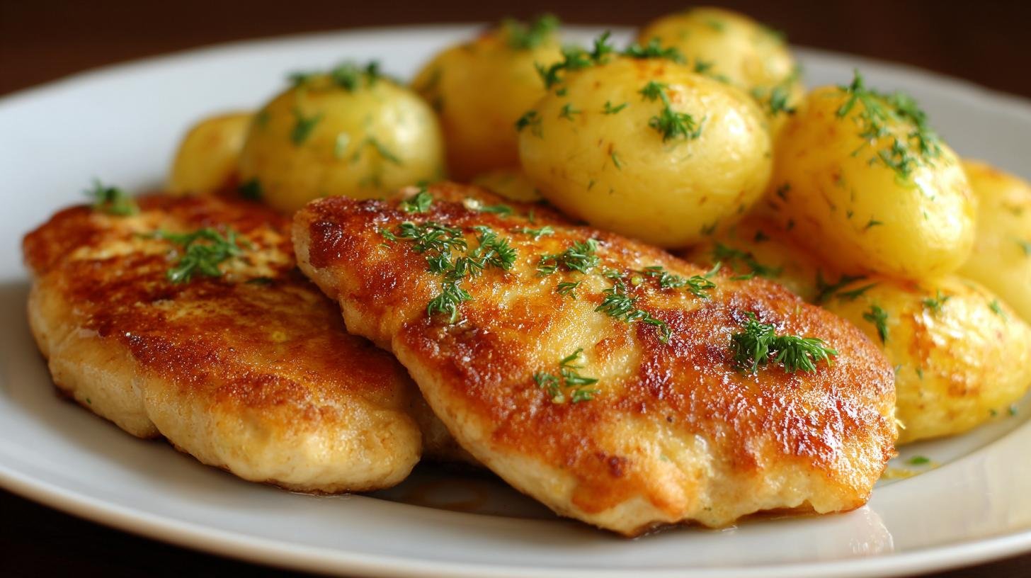 Kuřecí řízky s máslem a bramborami správnou cestou k šťavnatosti. Technika: jak zachovat šťavnatost