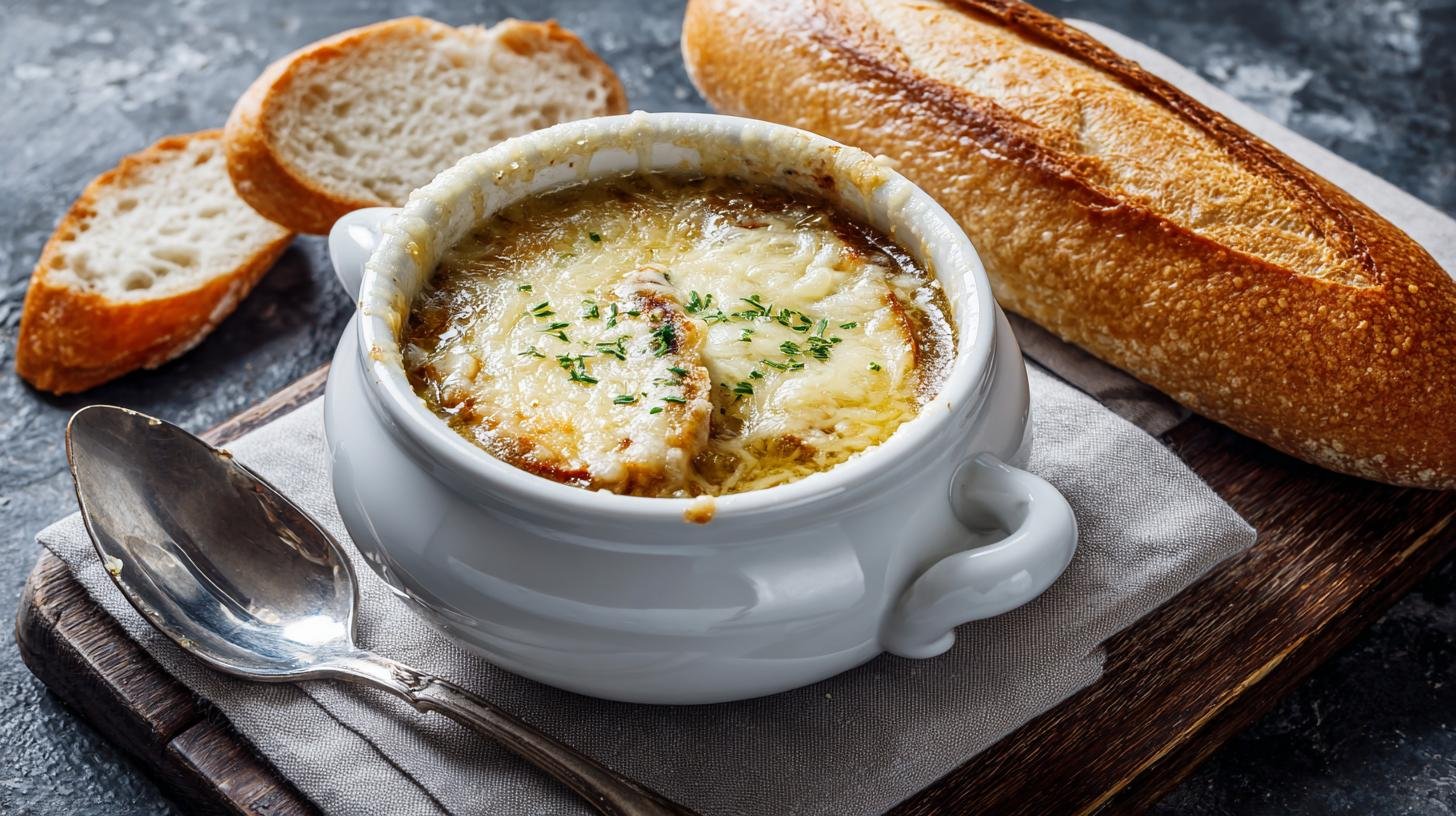 Cibulačka se sýrem a bagetkou – domácí verze francouzské klasiky. Servírování a chytré úspory Cibulačka se sýrem a bagetkou – domácí verze francouzské klasiky. Servírování a chytré úspory