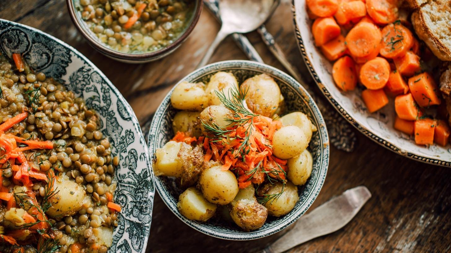 Jak spojit brambory, čočku a mrkev do zdravého oběda. Rychlý recept: čočkový dušenec, pečené brambory a mrkvový salát
