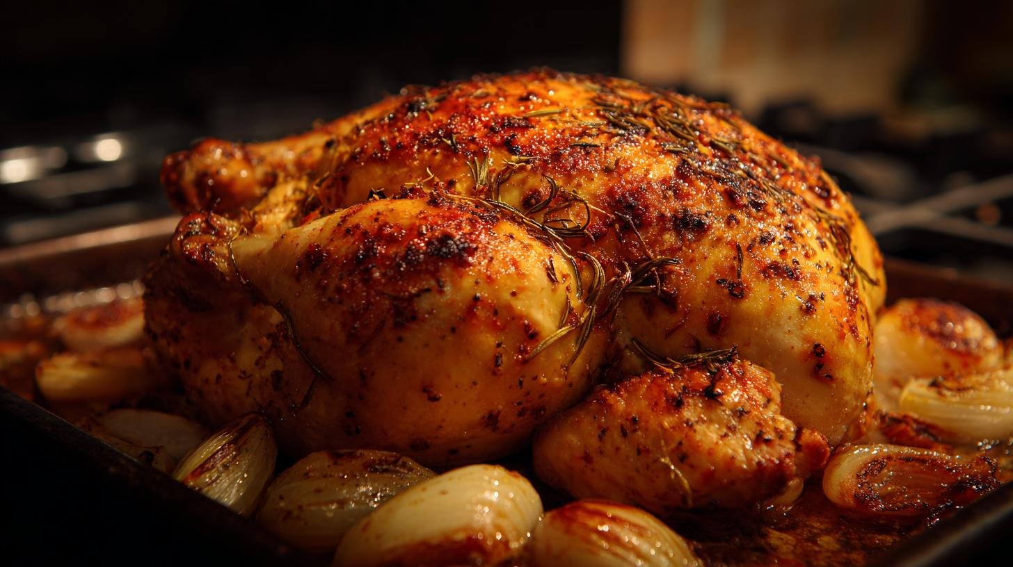 Tradiční pečené kuře s kmínem, cibulí a česnekem bez námahy. Rychlý přehled teplot a časů