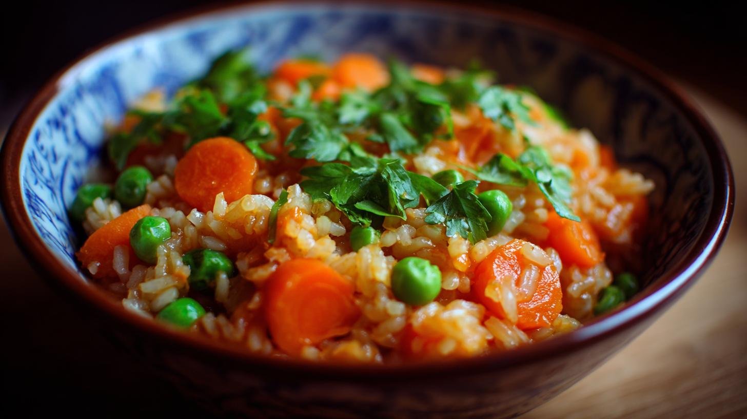 Co udělat z rýže, mrkve a hrášku, když není čas