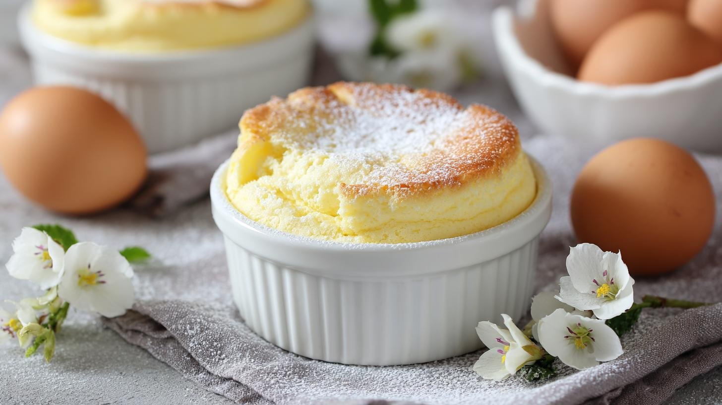 Křehké suflé s bílou čokoládou, vejci a vanilkou v troubě. Proč je křehkost všechno