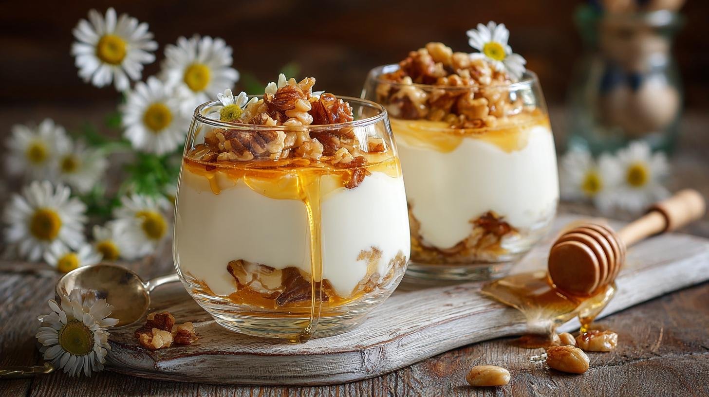 Jogurtový dezert s medem a ořechy – bez pečení a bez stresu. Tipy: variace a úspora času