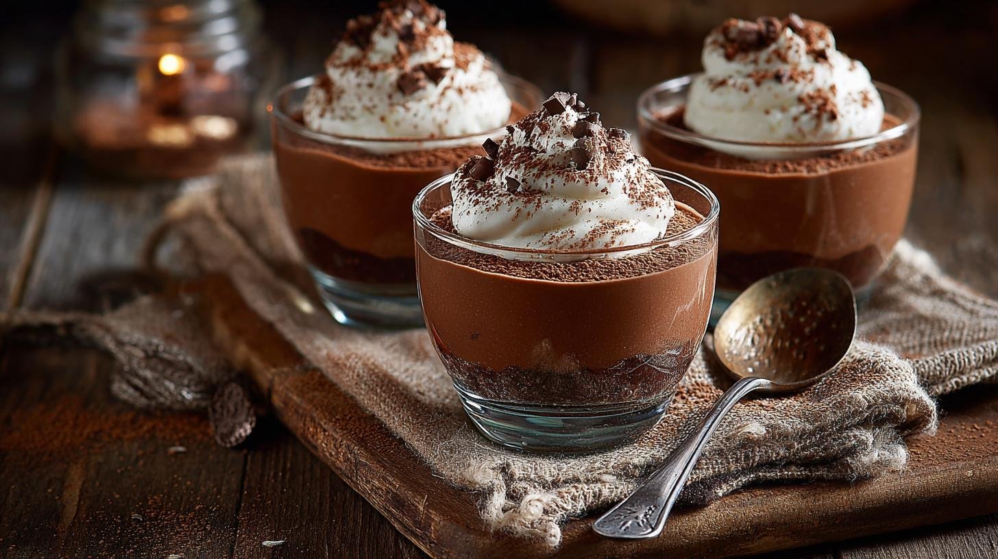 Snadné čokoládové poháry se smetanou, kakaem a tvarohem. Variace a servírování