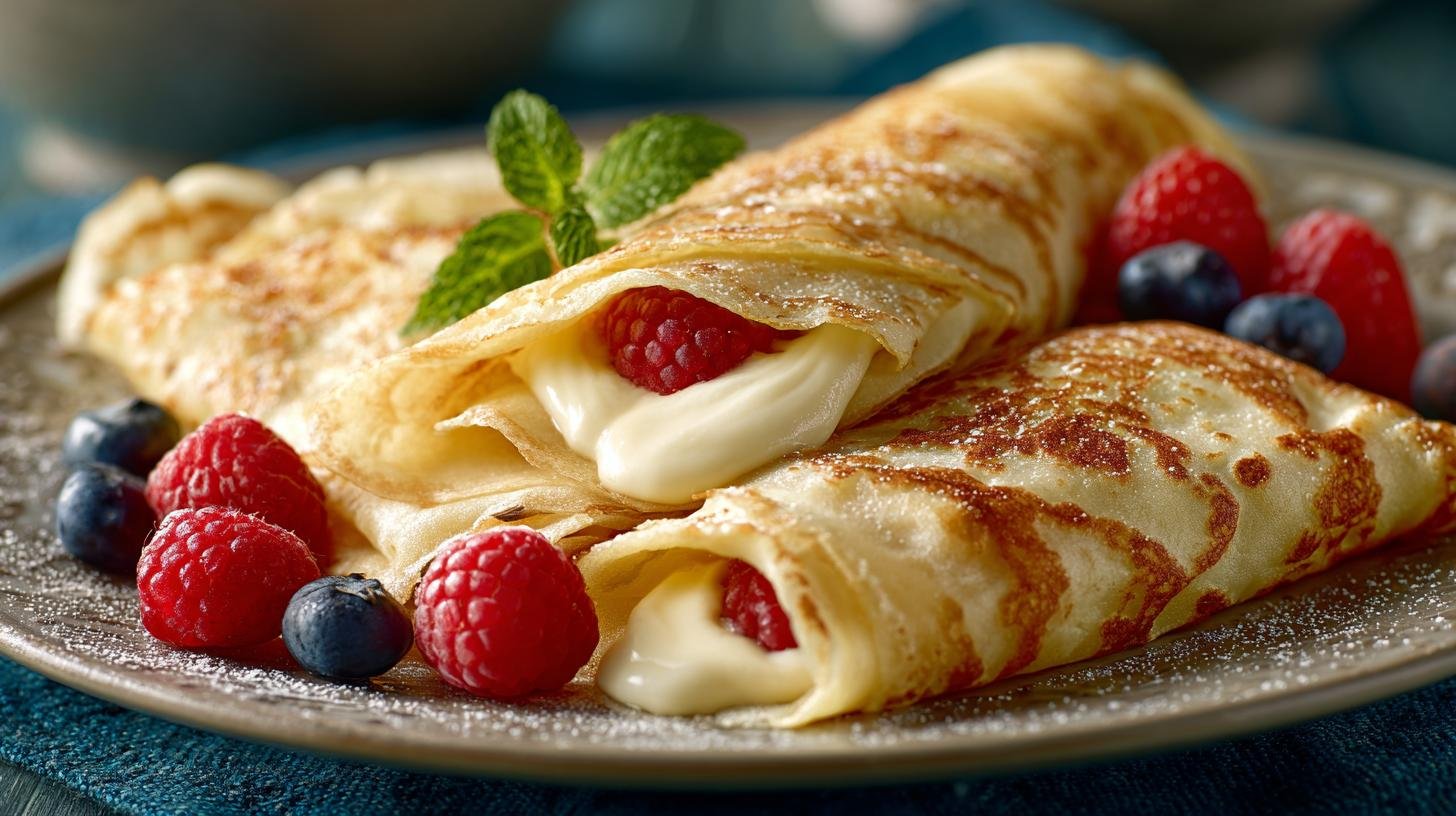 Rychlé palačinky z mouky a mléka s jemnou náplní. Rychlý recept krok za krokem