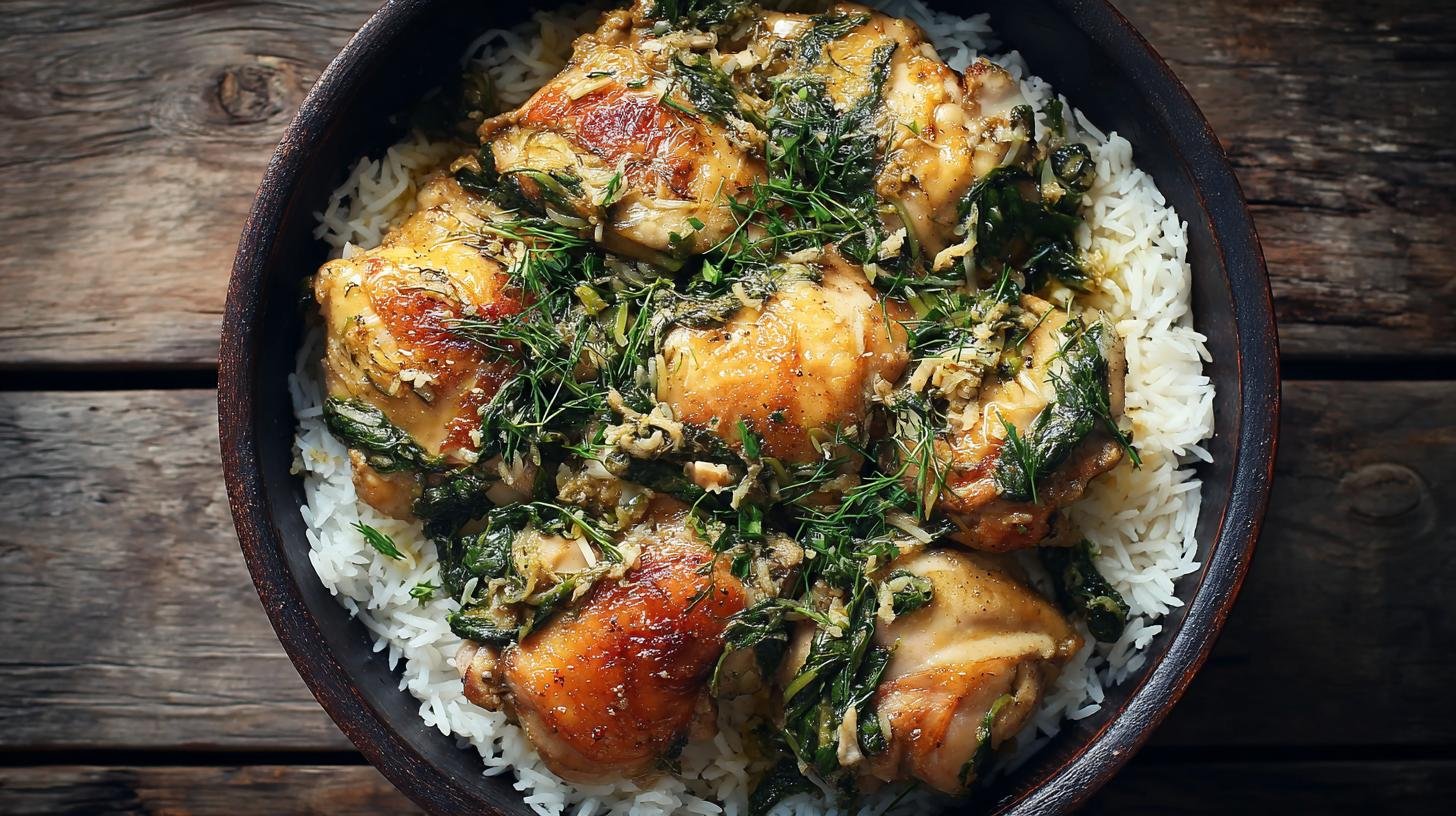 Pečené kuřecí maso s rýží a špenátem bez zbytečné práce