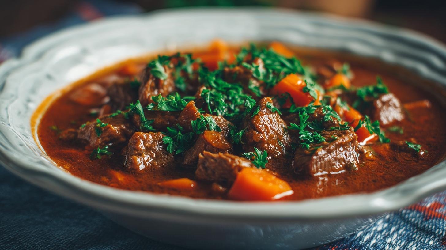 Rychlý guláš s hovězím masem a mrkví pro úsporu času. Proč tento recept opravdu šetří čas