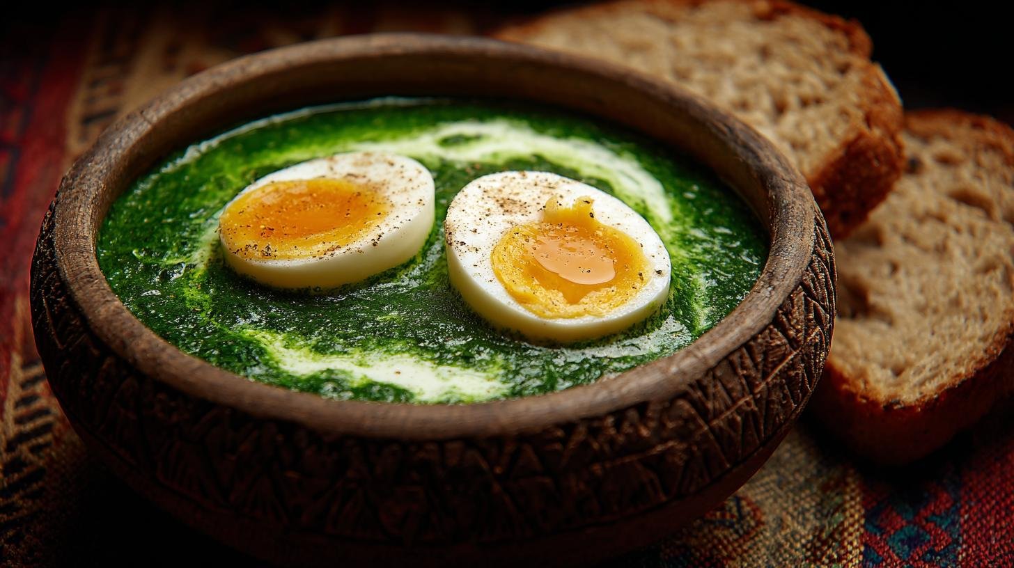 Špenátová polévka s vejcem a smetanou konečně správně hustá