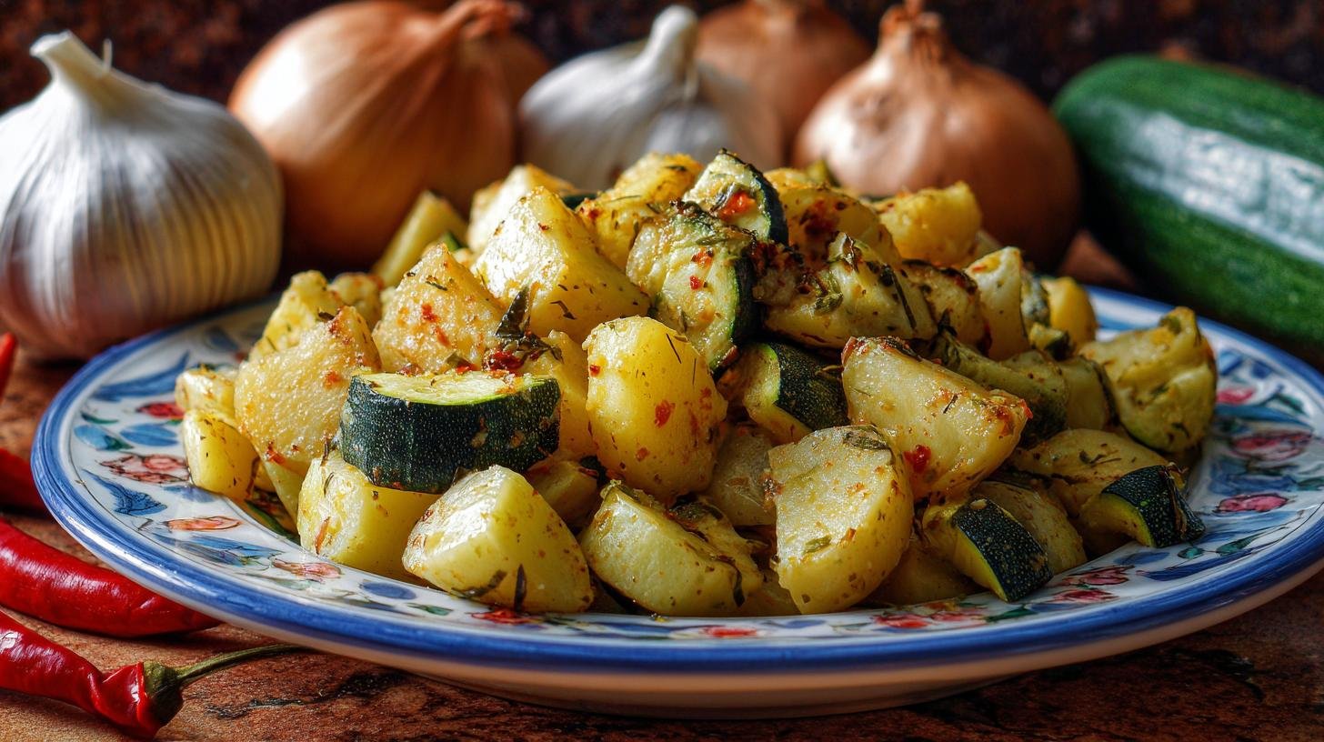 Jak spojit brambory, cuketu a česnek do jídla za 15 minut