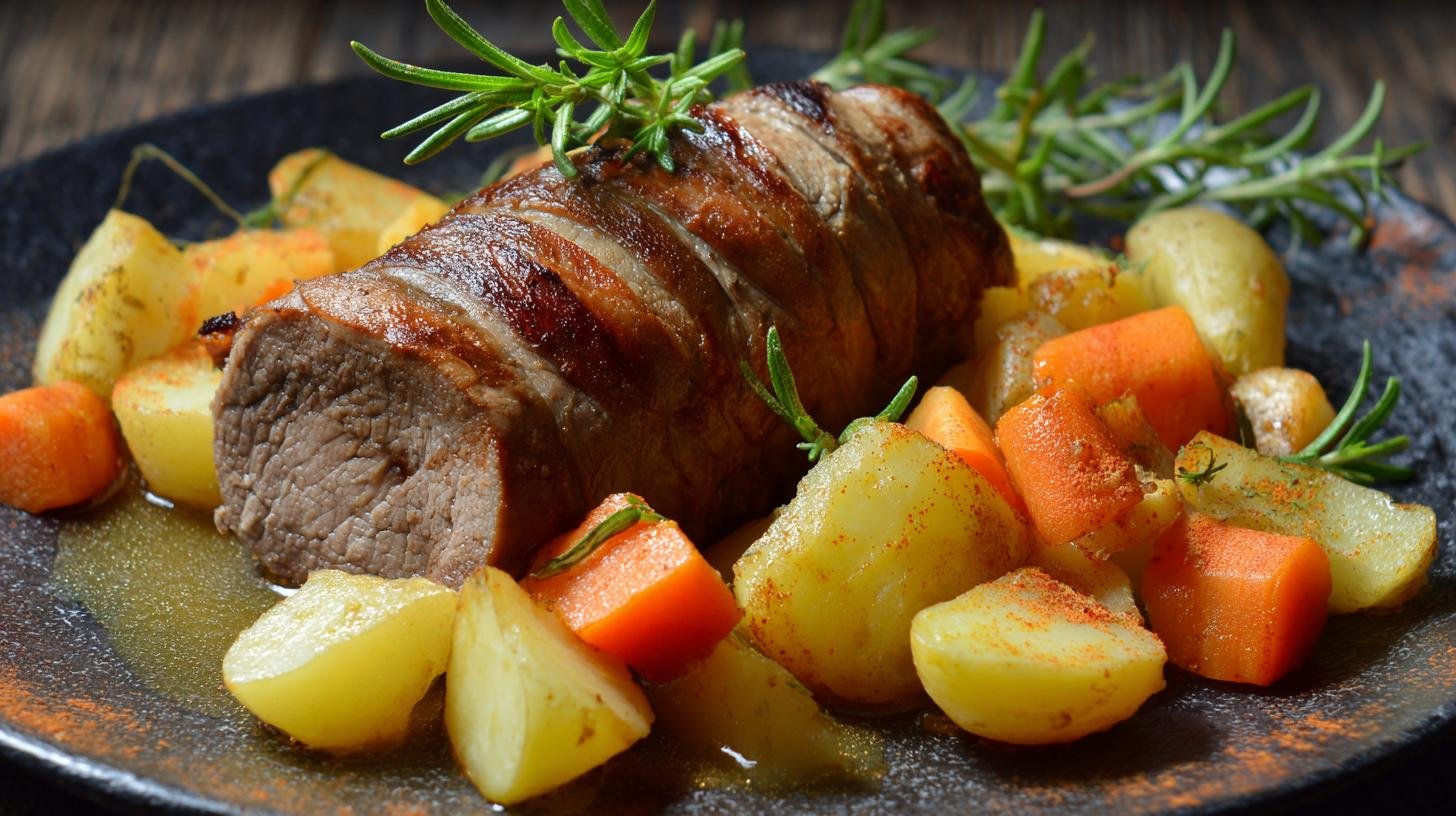 Hovězí rolky s bramborami a mrkví s jednoduchým domácím trikem. Suroviny a rychlý přehled