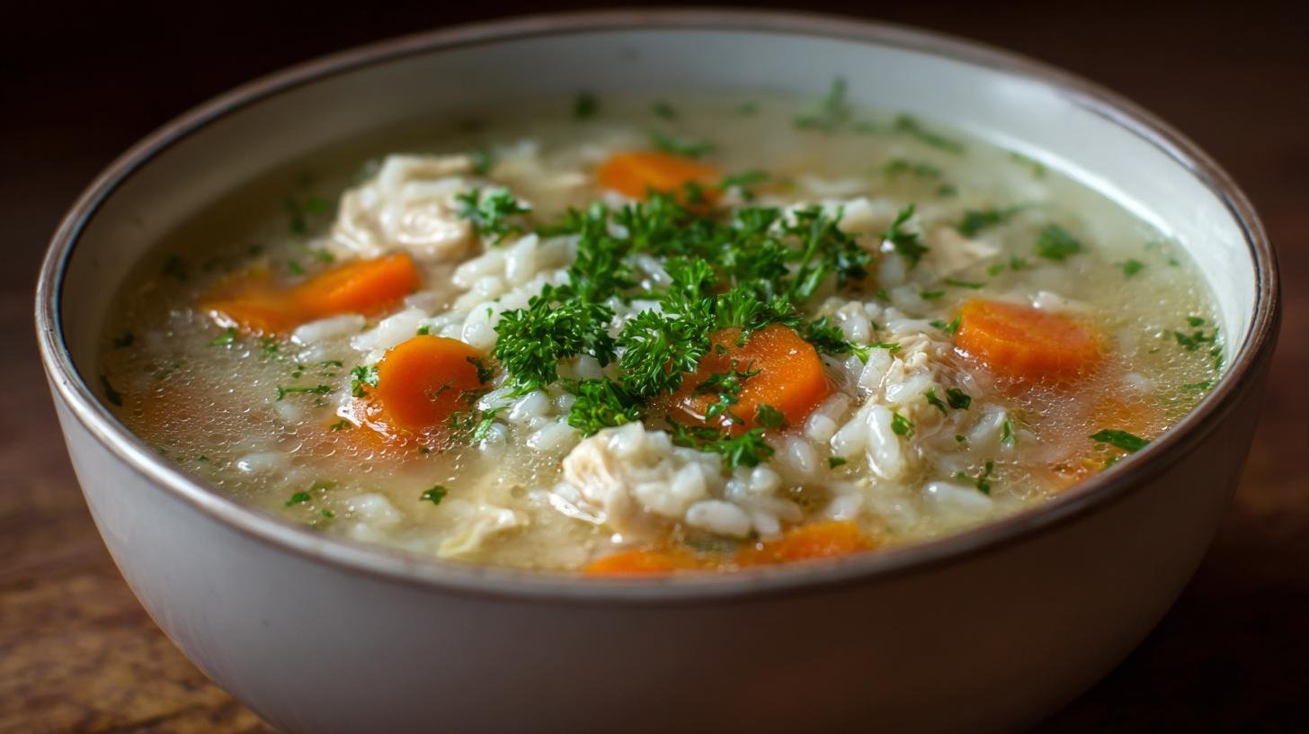 Domácí kuřecí polévka s rýží a mrkví správným způsobem. Proč tahle polévka funguje
