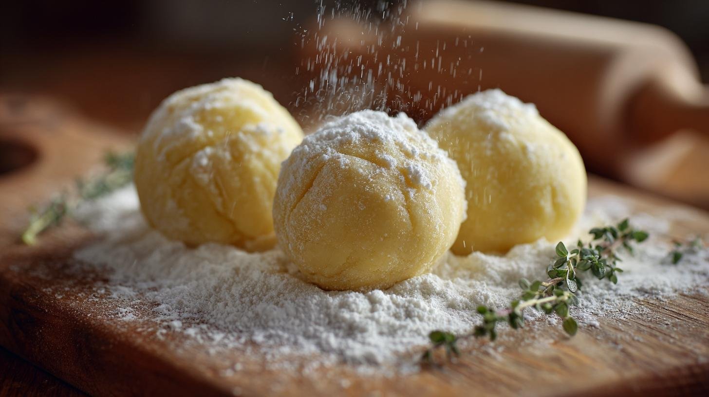 Správně měkké bramborové knedlíky s moukou a bramborami bez chyb