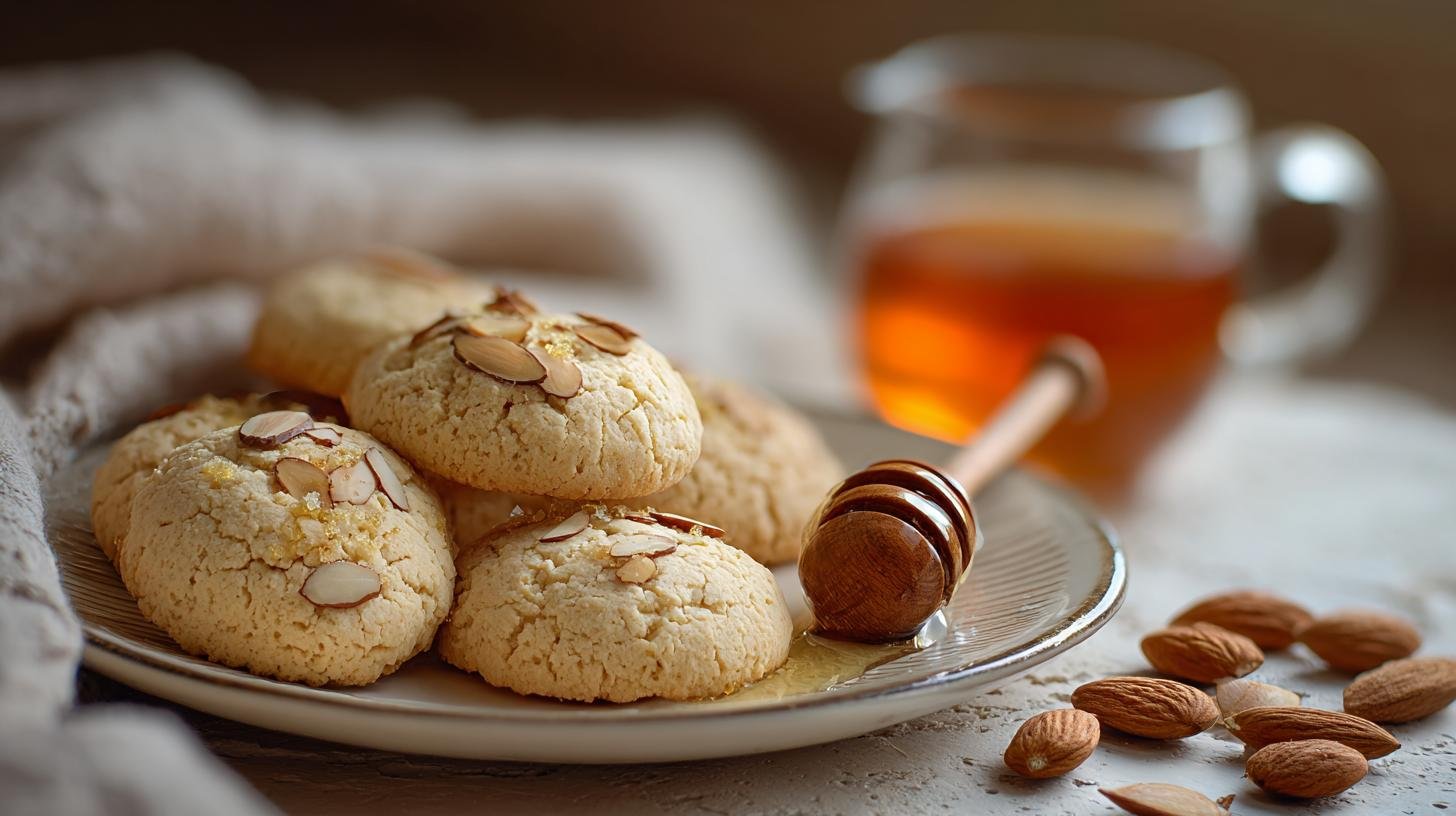 Mandlové sušenky s medem, citronovou kůrou a bílkem